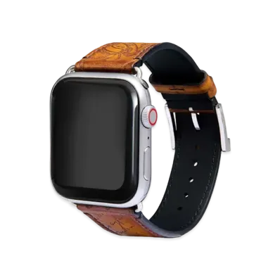 Berluti Apple Watch Bracelet Scritto Leather "Ice Gold"