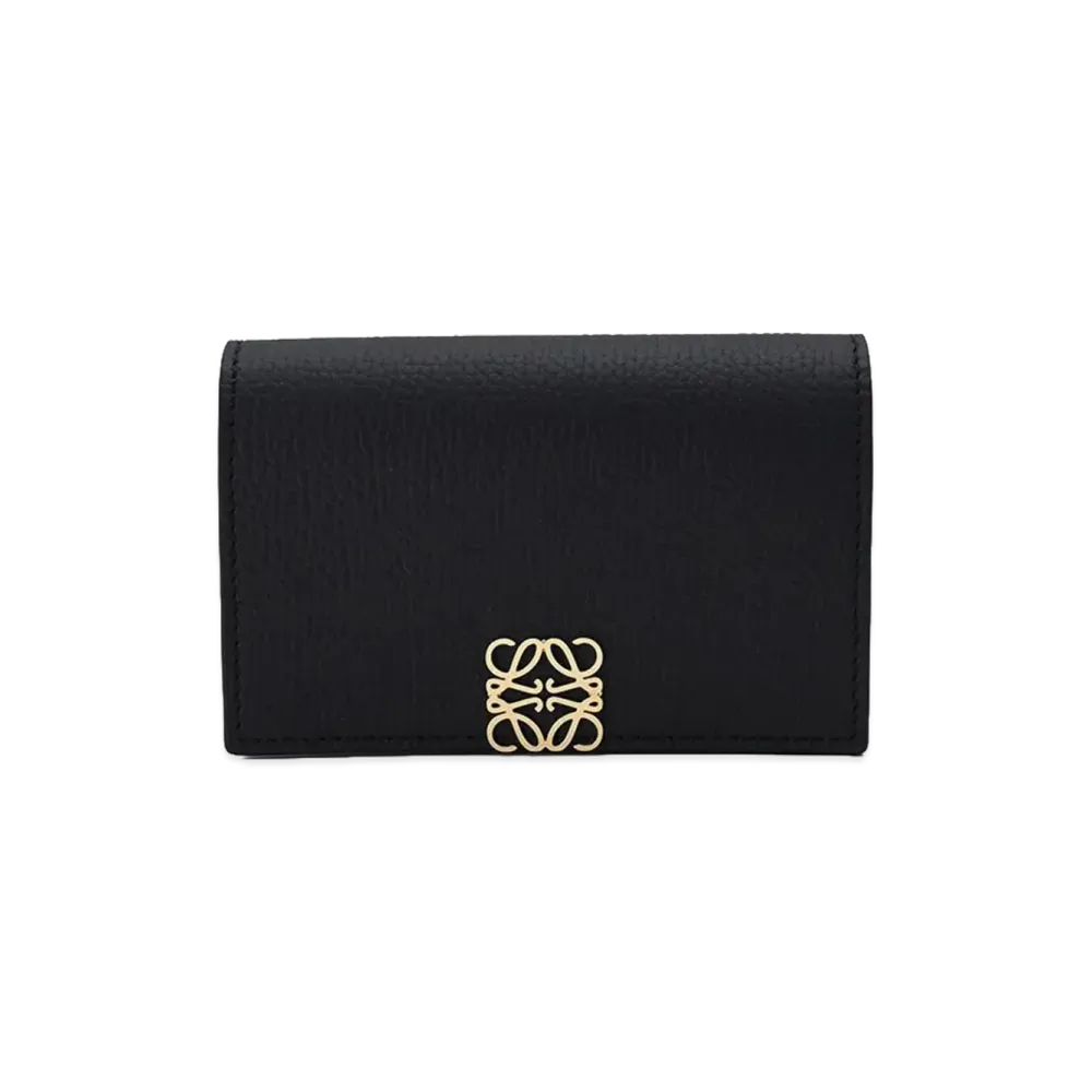 LOEWE Women's Anagram Business Card Holder "Black/Gold"