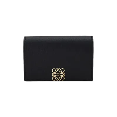 LOEWE Women's Anagram Business Card Holder "Black/Gold"