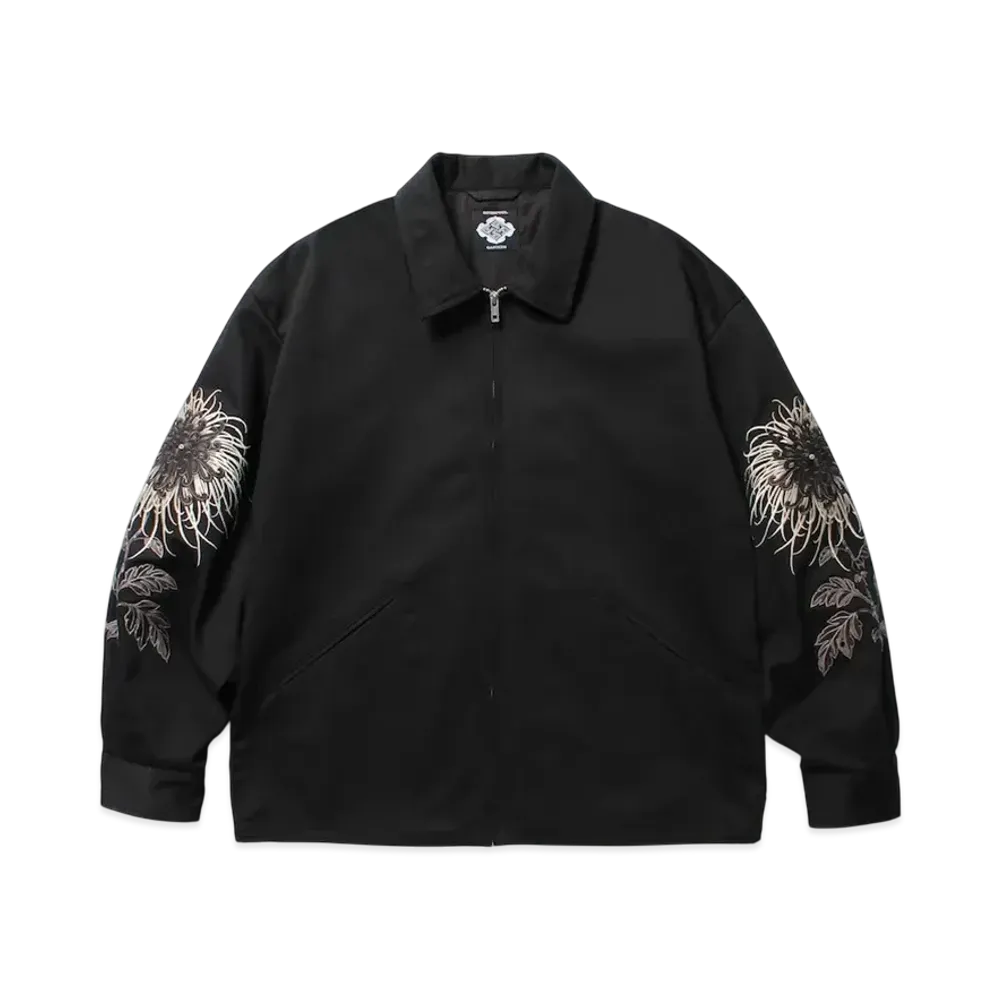 APHRODITEGANG Gakkin x Budspool Japanese Chrysanthemum Vietnam Jacket "Black"