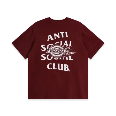 ANTI SOCIAL SOCIAL CLUB x Dickies Flame Tee "Burgundy"