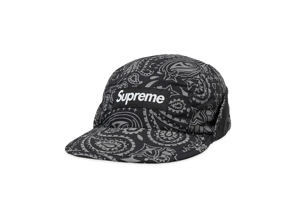 Supreme Reflective Bandana Sunshield Camp Cap "Black"