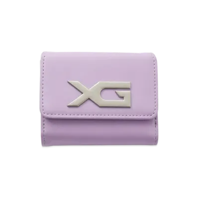 X-Girl XG Emblem Buckle Faux Leather Mini Wallet "Light Purple"