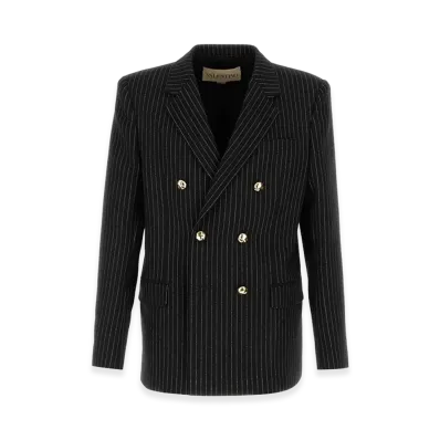Valentino Embroidered Wool Blend Blazer "Stripped"