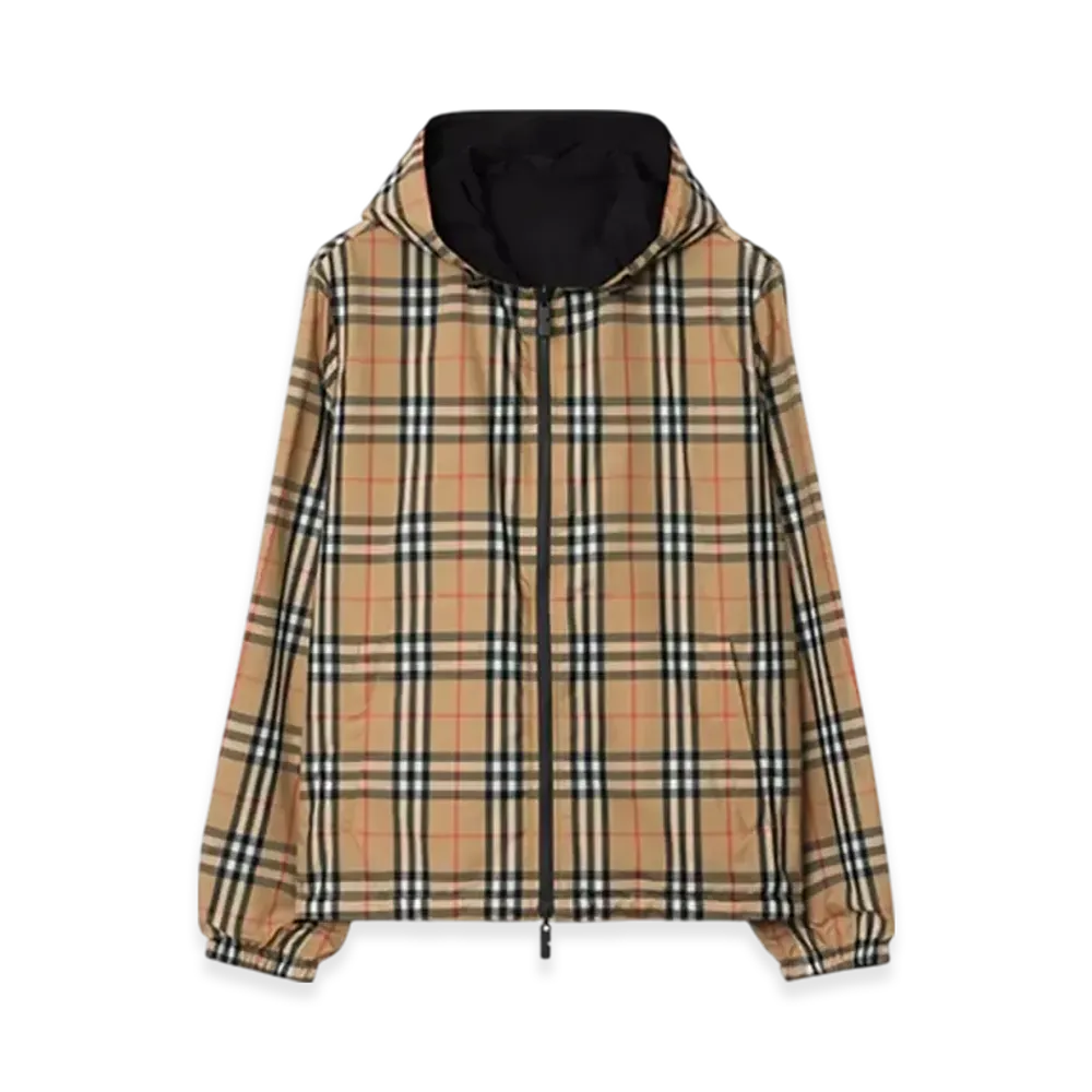 Burberry Reversible Check Hooded Jacket "Sand"