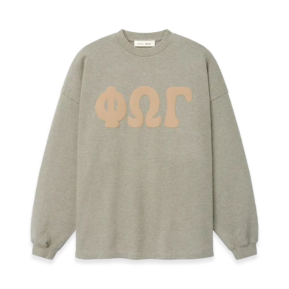 FEAR OF GOD ESSENTIALS Heavy Jersey Merch Long Sleeve Tee "Washed Seal Heather"