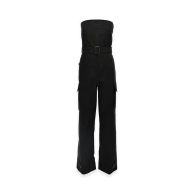 Saint Laurent Women's Cassandre Bustier Jumpsuit "Black"