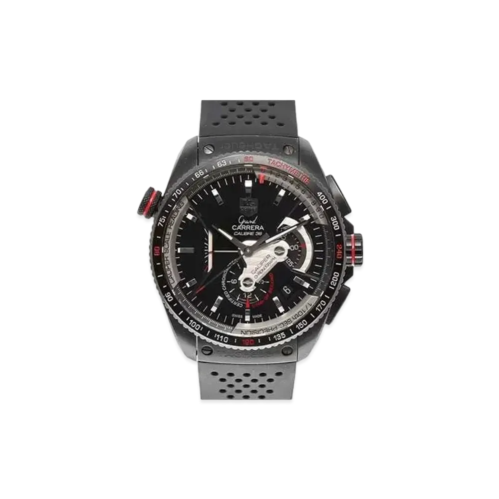 TAG Heuer Ground Carrera Calibre 36RS Chronograph Rubber Belt "Black" CAV5185.FT6020