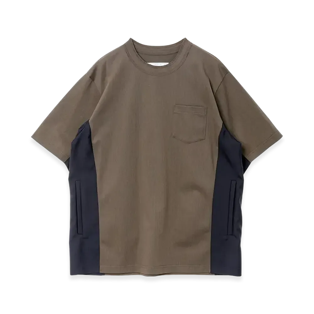 sacai Suiting x Cotton Jersey T-Shirt "Khaki/Navy"