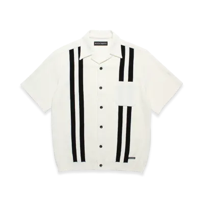 WACKO MARIA Knit Open Collar Shirt "White"