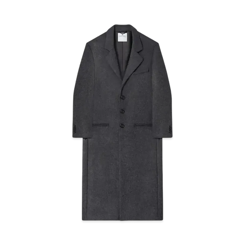 Courreges Tailored Wool Long Coat "Hether Grey"