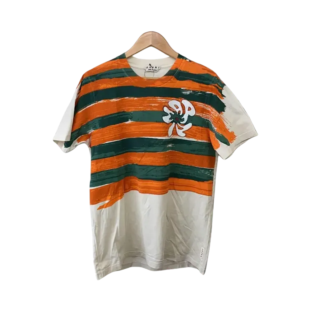 MARNI Short Sleeve T-Shirt "Ivory/Orange"