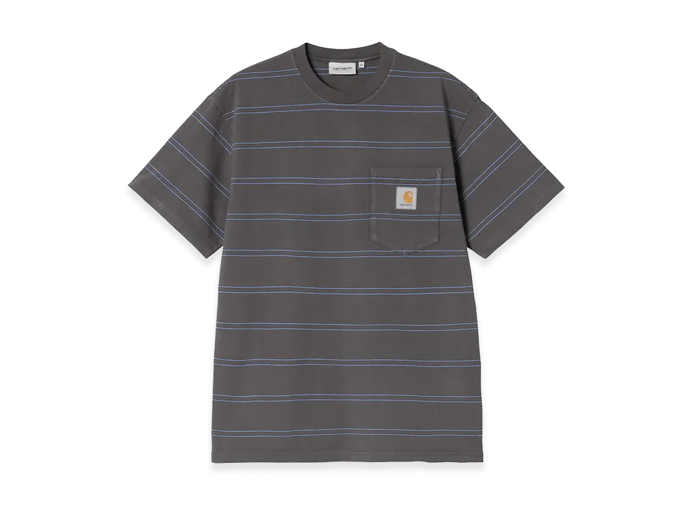 Carhartt WIP S/S Bert Pocket T-Shirt "Bert Stripe/Graphite/Curacao/Garment Dyed"