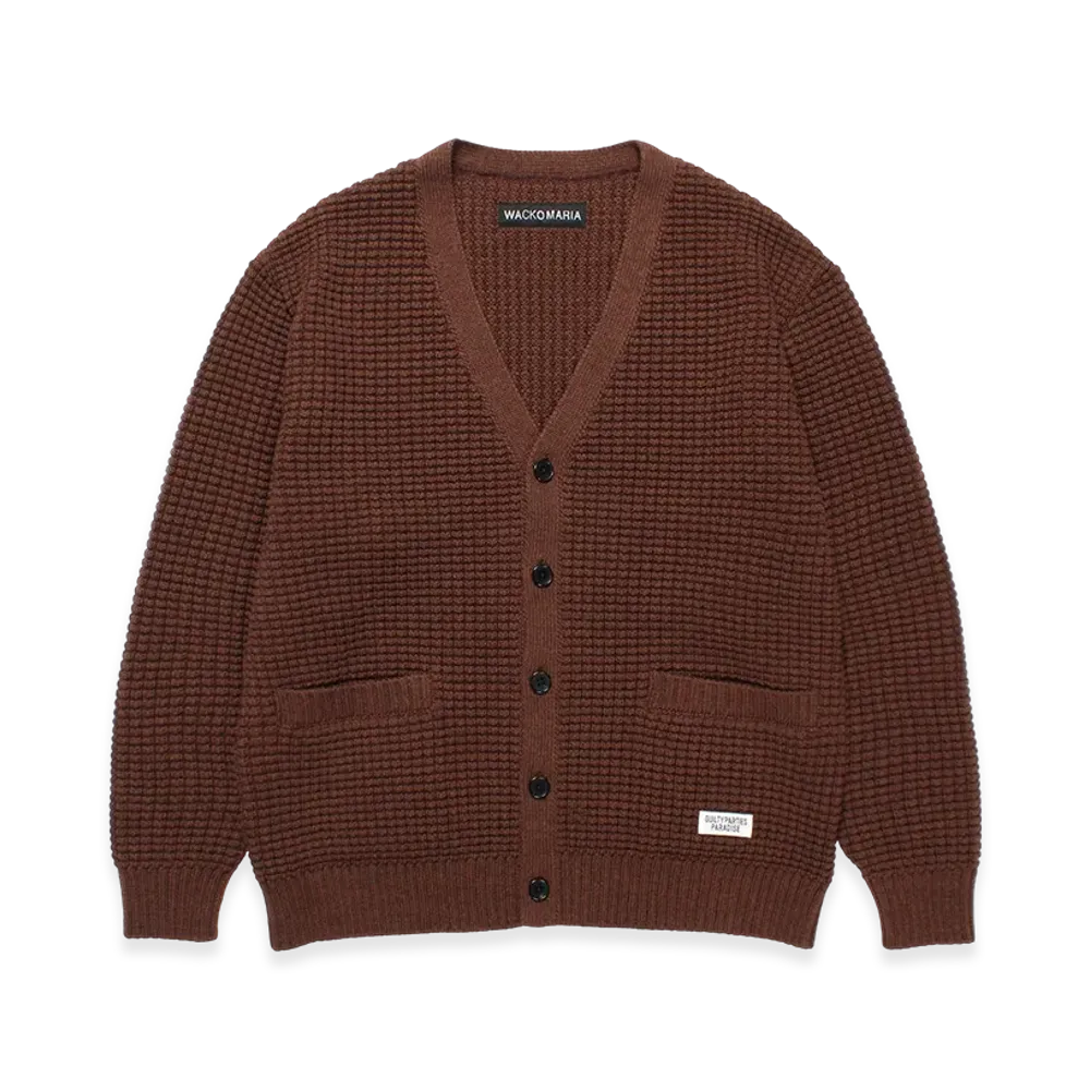 WACKO MARIA Waffle Knit Cardigan "Brown"