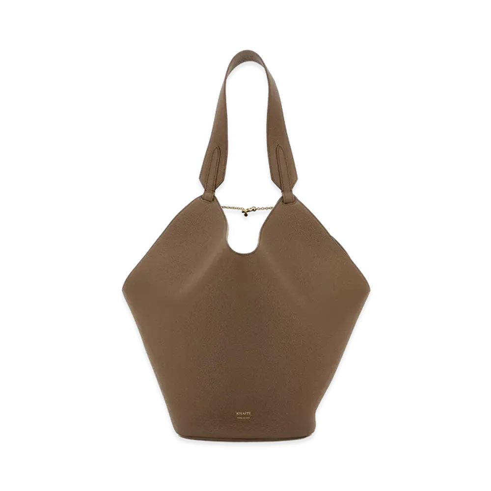 KHAITE Women's Leather Lotus Shopping Bag "Cappuccino"