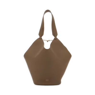 KHAITE Women's Leather Lotus Shopping Bag "Cappuccino"