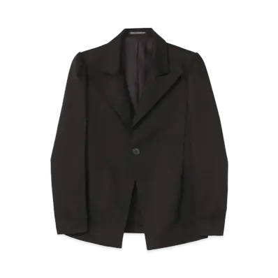 Yohji Yamamoto COTTON STRETCH DESIGNED SLEEVE JKT "Black"