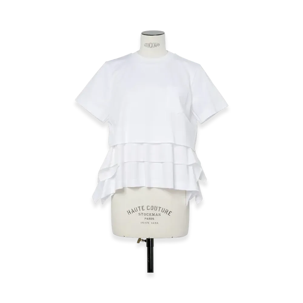 sacai Poplin x Cotton Jersey T-Shirt "Off White"