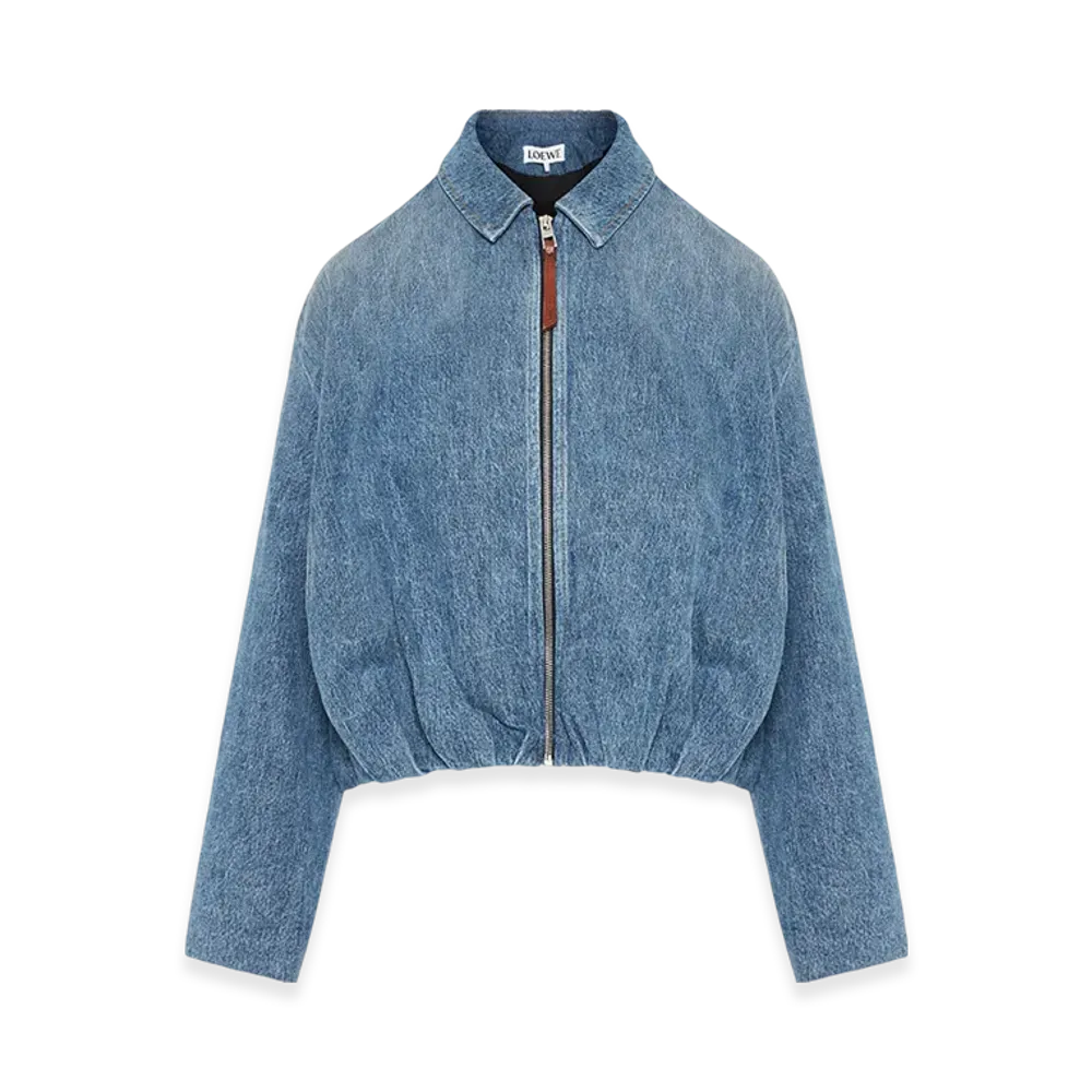 LOEWE Women's Denim Draped Jacket "Blue"