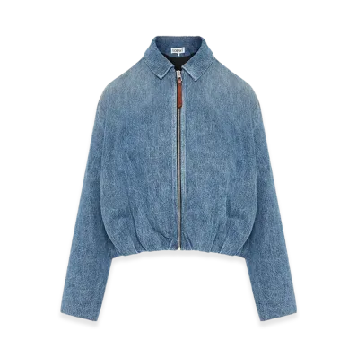 LOEWE Women's Denim Draped Jacket "Blue"