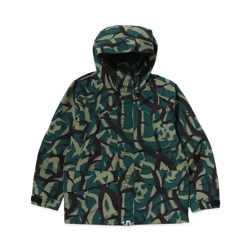 A BATHING APE Trial Camo Snowboard Jacket "Green"