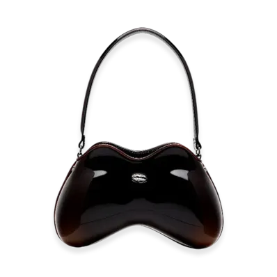 Diesel Double-D Shoulder Double-D-Rigid Shoulder Bag In Degrade Glossy Pu "Brown"