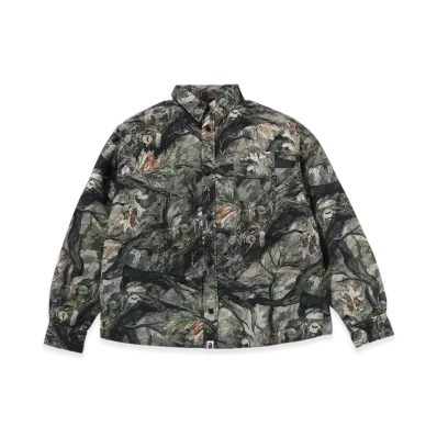 A BATHING APE Down Shirt Jacket "Brown"