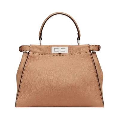FENDI Peekaboo Medium Leather Bag "Brown"