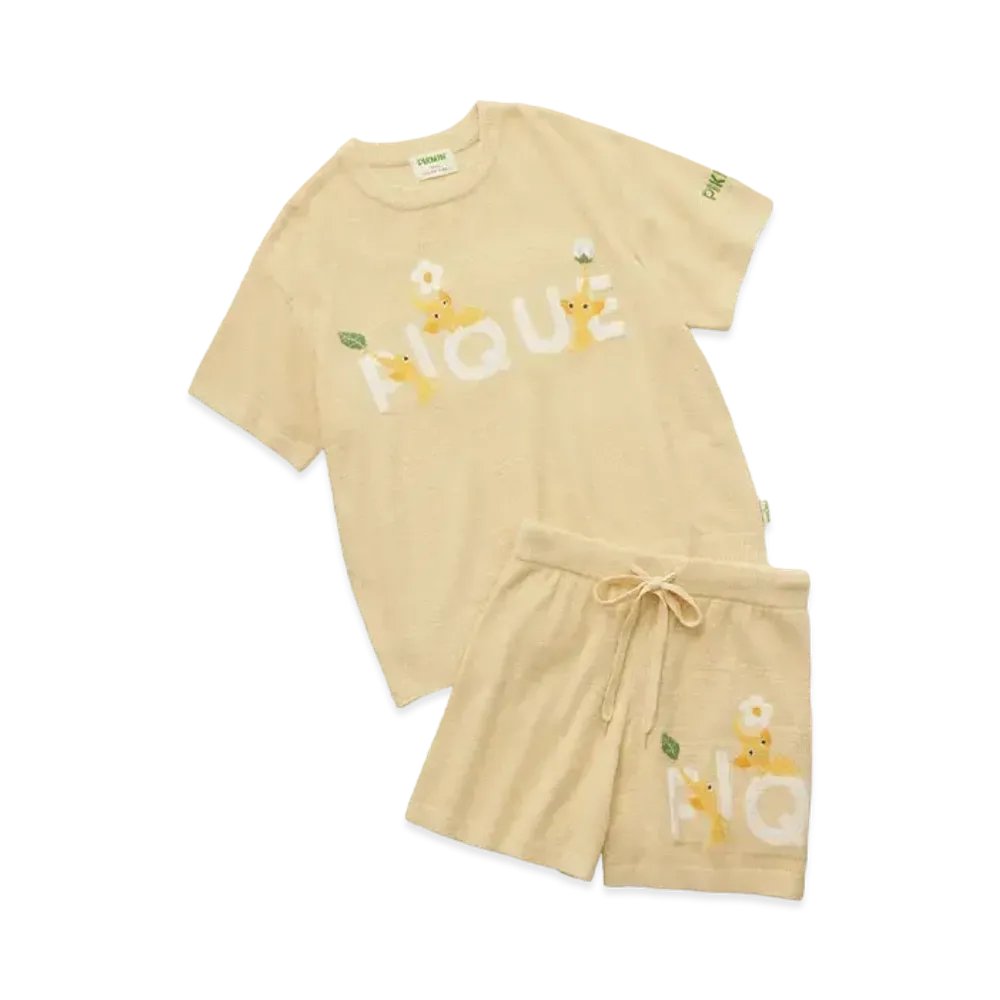 GELATO PIQUE x PIKMIN Jacquard Pullover & Shorts Set "Yellow"