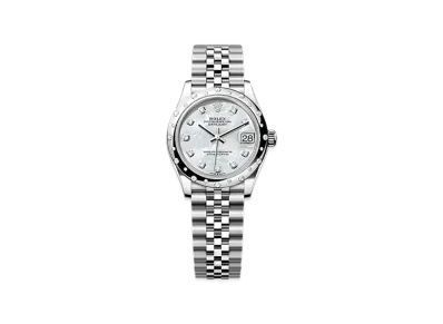 ROLEX Datejust 31mm Oystersteel & White Gold Diamond 278344RBR "White Mother-of-Pearl"