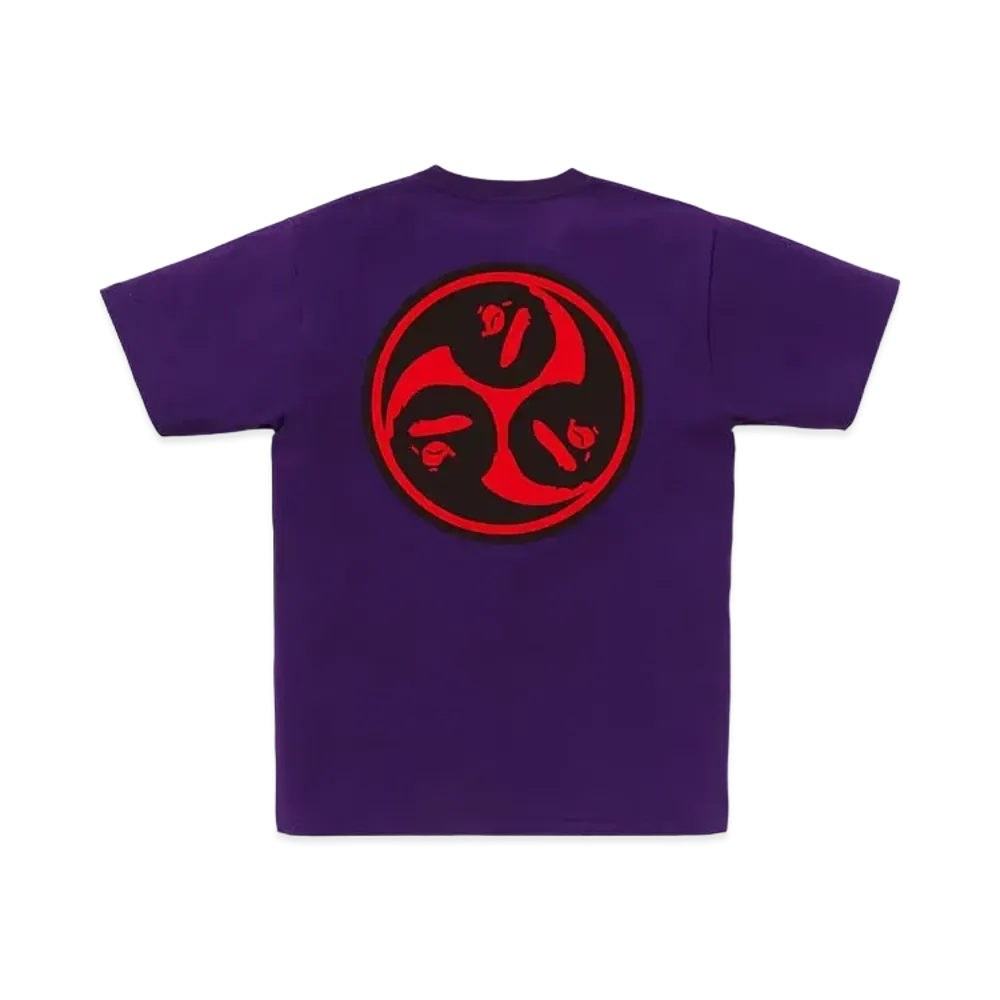 A BATHING APE Japan Culture Mitsudomoe Tee "Purple"