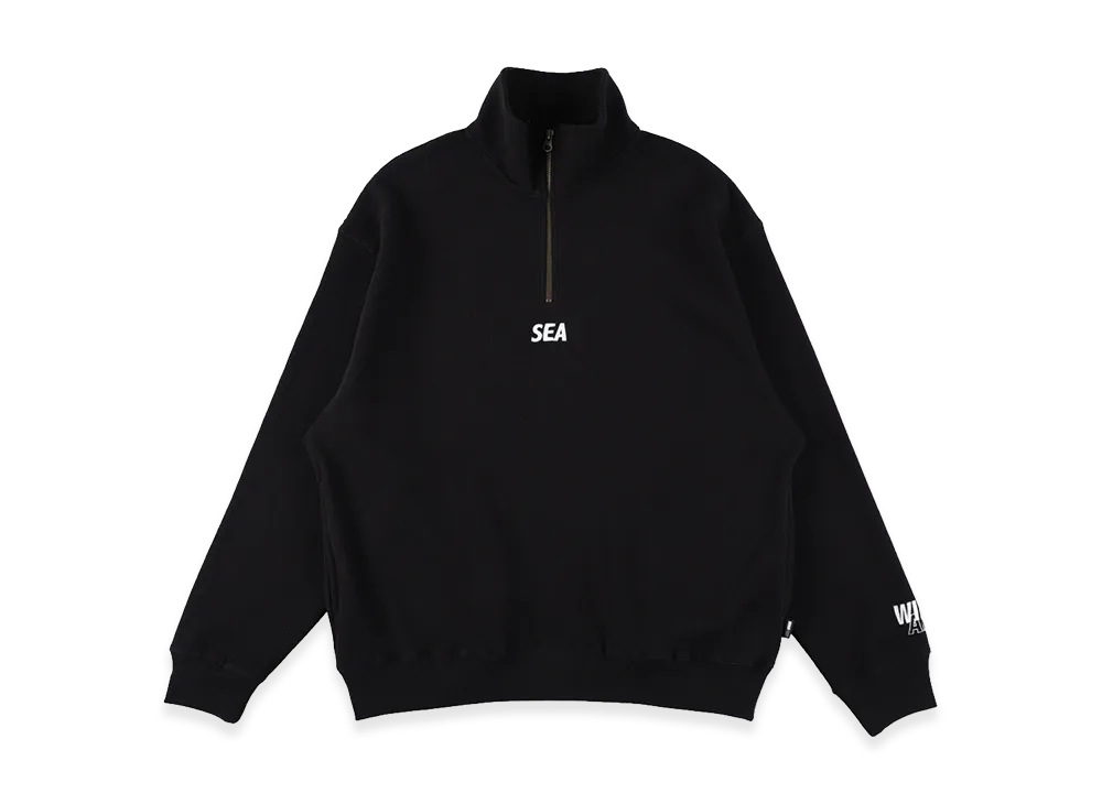 WIND AND SEA Heavy Waffle Half Zip Sweatshirt "Black"