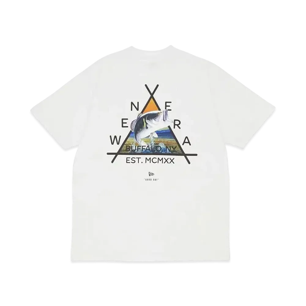 NEW ERA Angler Collection New Era Outdoor Short Sleeve Cotton T-shirt Black Bath "White"