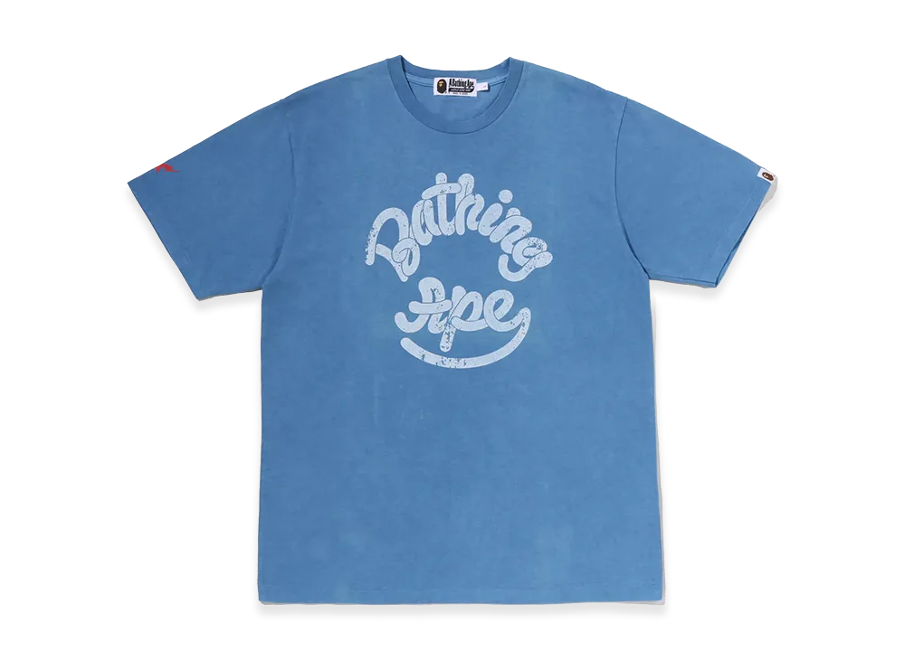 A BATHING APE Logo Indigo Tee "Light Indigo"