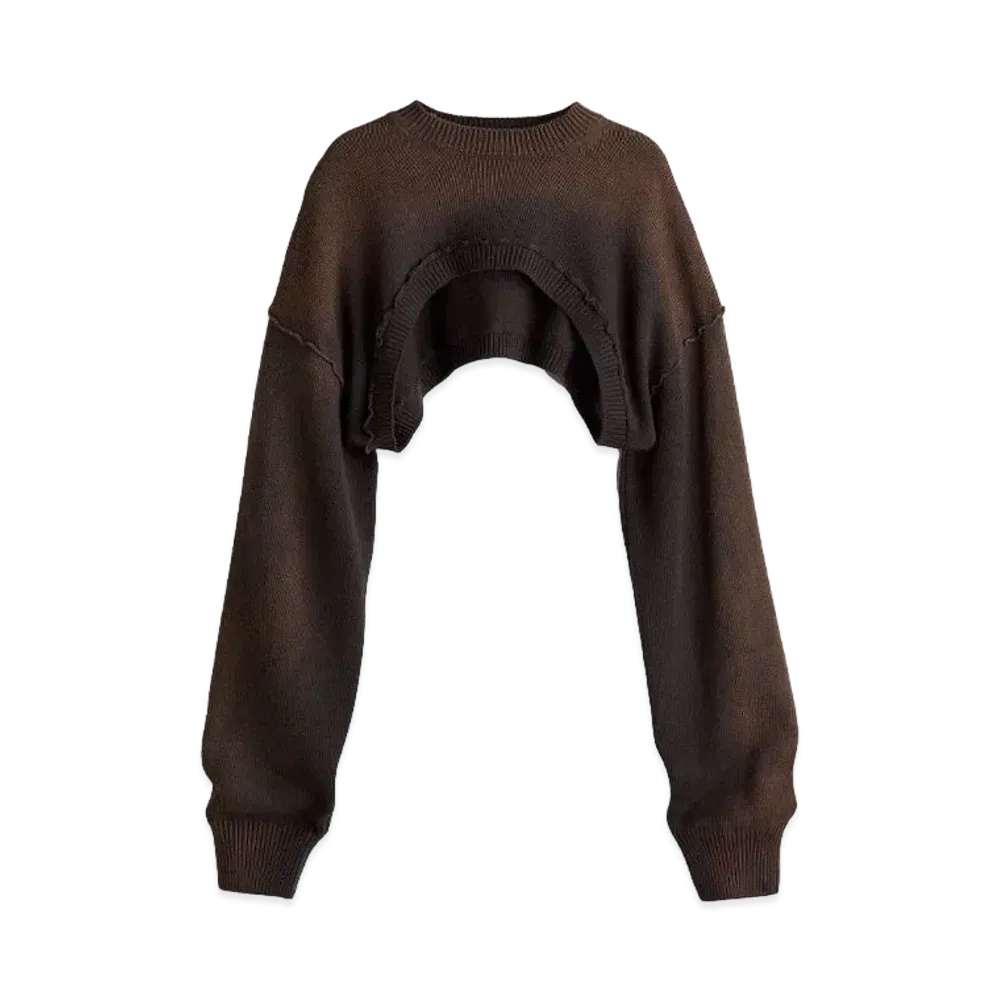HERONPRESTON x H&M H2 Wool Blend Shrug Sweater "Dark Brown"