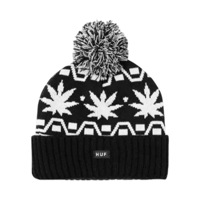 HUF Winter 24 Apres Cuff Pom Beanie "Black"