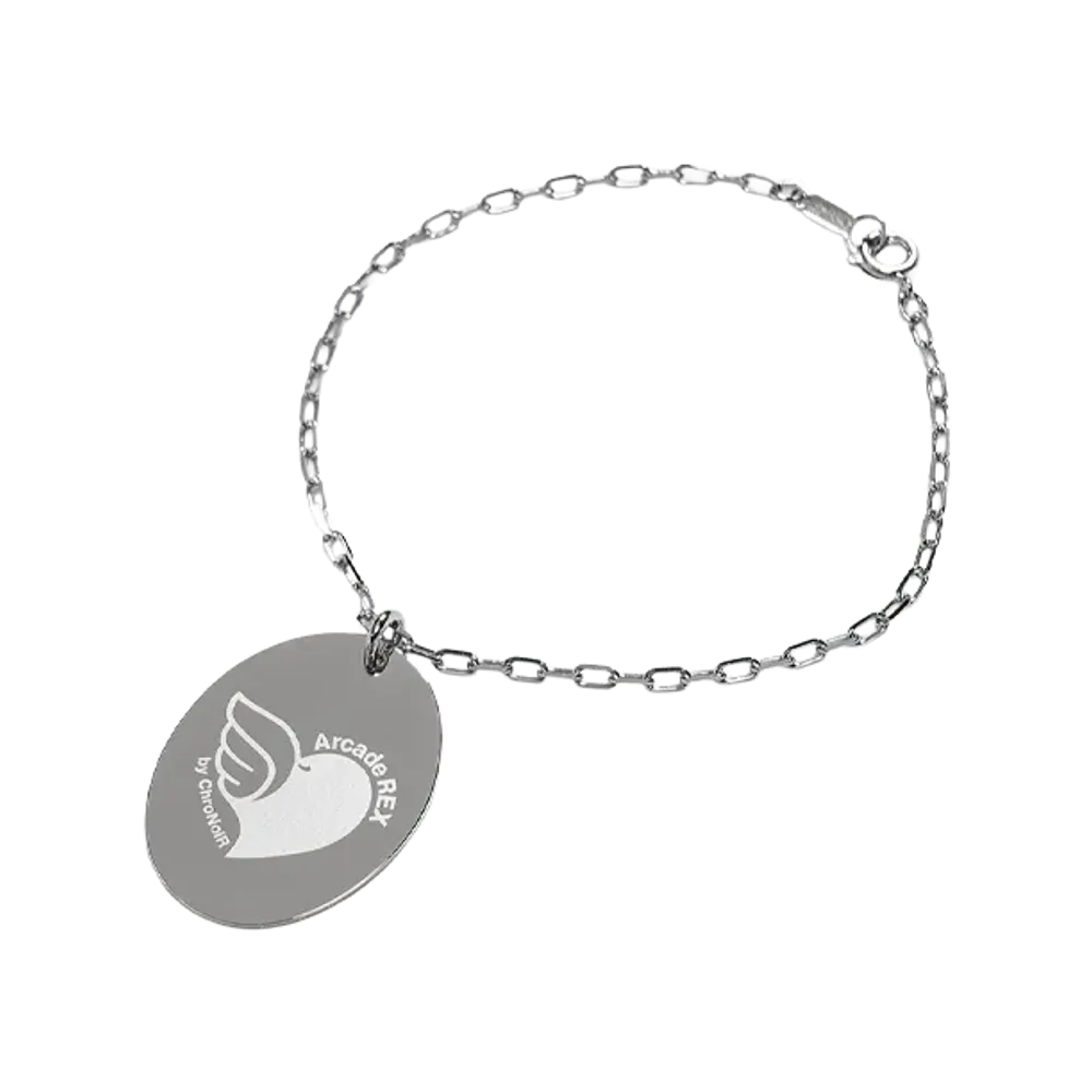 Arcade REX by ChroNoiR \ Chross Heart Bracelet "NICKEL"