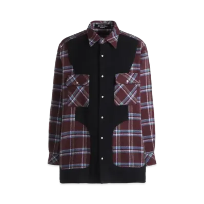 WILDSIDE Yohji Yamamoto x Gods True Cashmere Cashmere Check Shirt "Bordeaux"