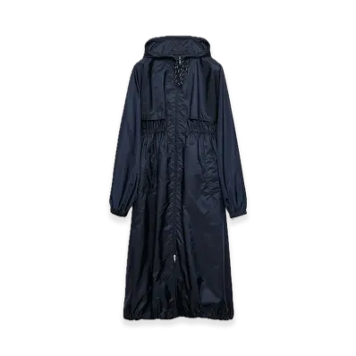PRADA Lightweight Re-Nylon Long Raincoat "Navy"