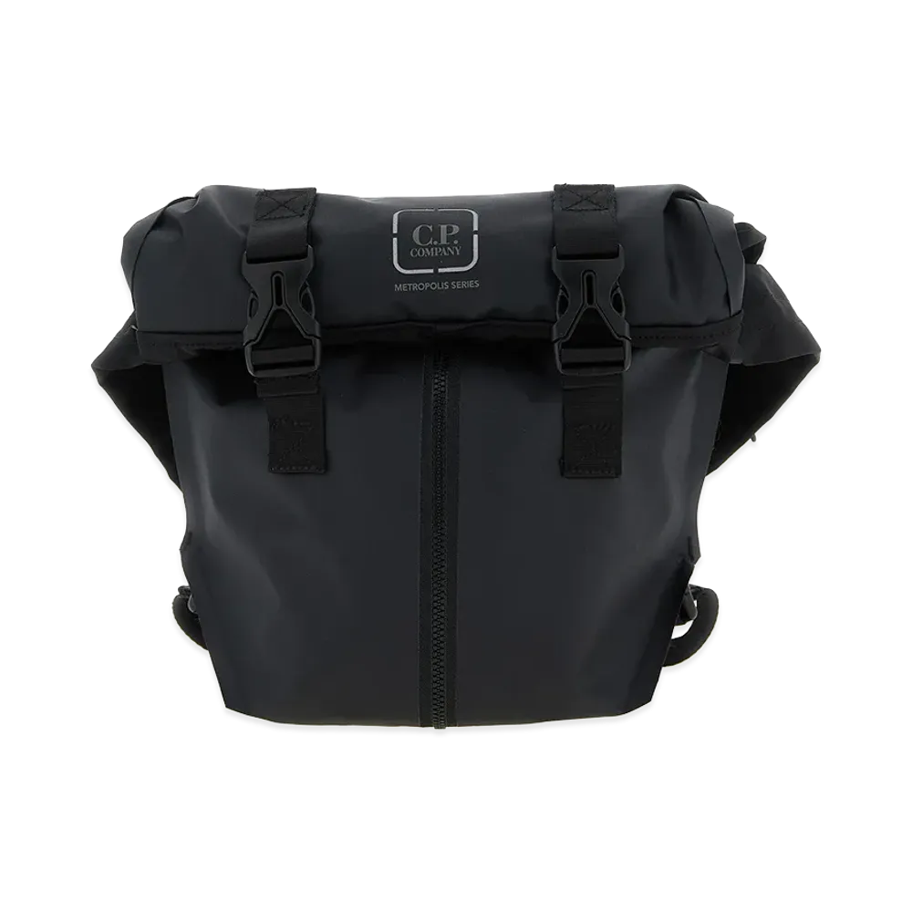 C.P. Company "Metropolis Rubber Reps Mixed Transformable" Sports Backpack "Black"