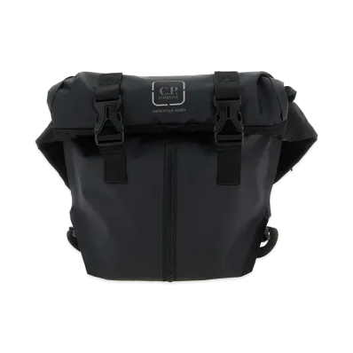 C.P. Company "Metropolis Rubber Reps Mixed Transformable" Sports Backpack "Black"