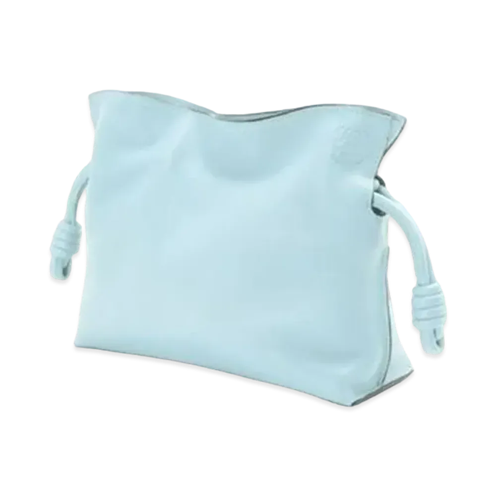 LOEWE Mini Flamenco Clutch In Nappa Calfskin "Crystal Blue"