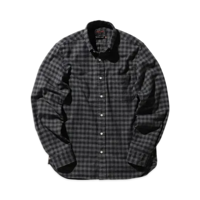 BEAMS B.D. Gingham Check Shaggy "Gray"