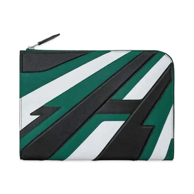 Hermes Clutch Bag Zip Tablet Racing "Malachite"
