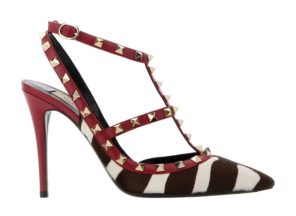 Valentino Garavani Women's Printed Calf Hair Rockstud Pumps "Animal Print"