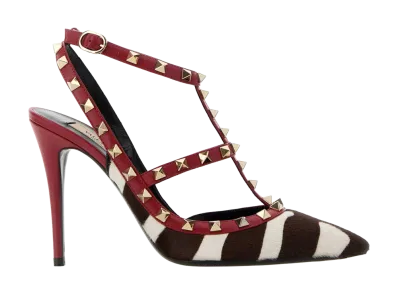 Valentino Garavani Women's Printed Calf Hair Rockstud Pumps "Animal Print"