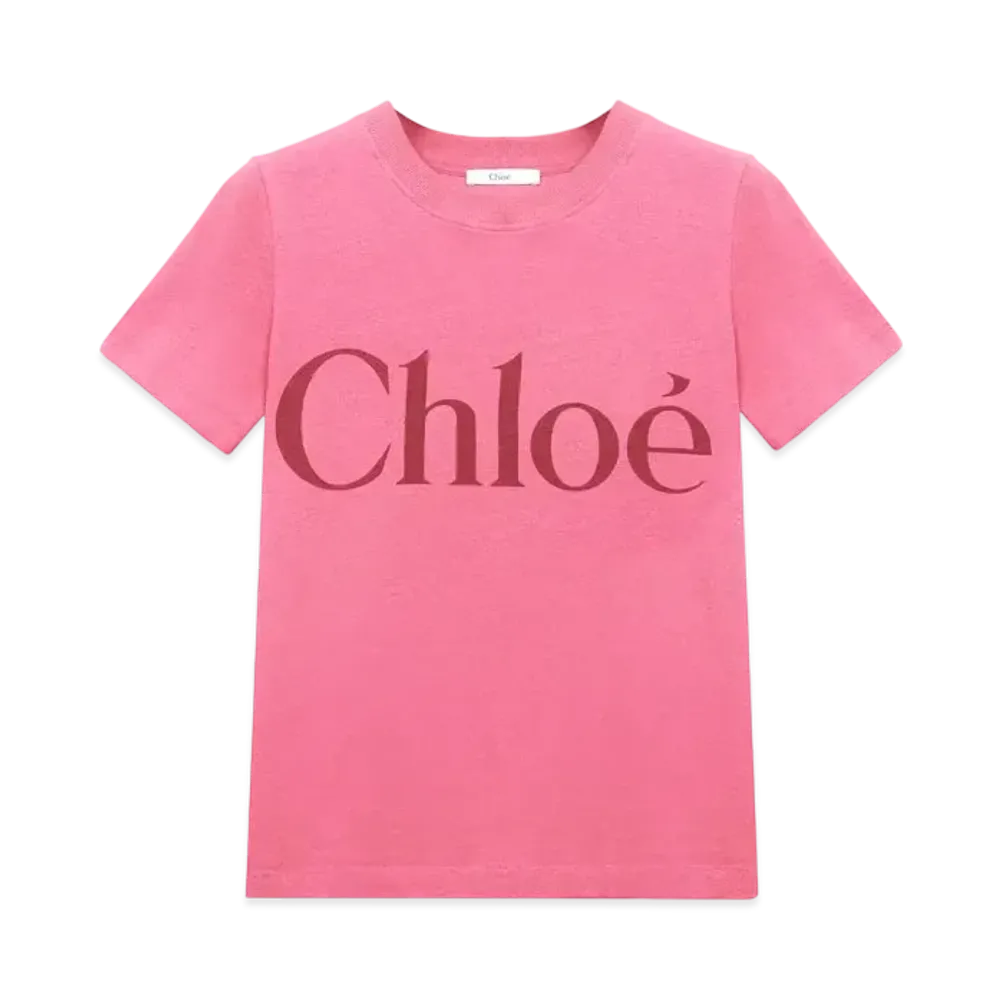 Chloe Baby Fit Logo T-Shirt In Cotton Jersey "Sweet Pink"