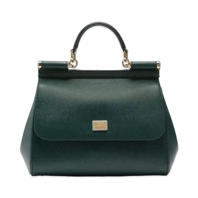 Dolce&Gabbana Sicily Bag Medium Dauphine Leather "Green"