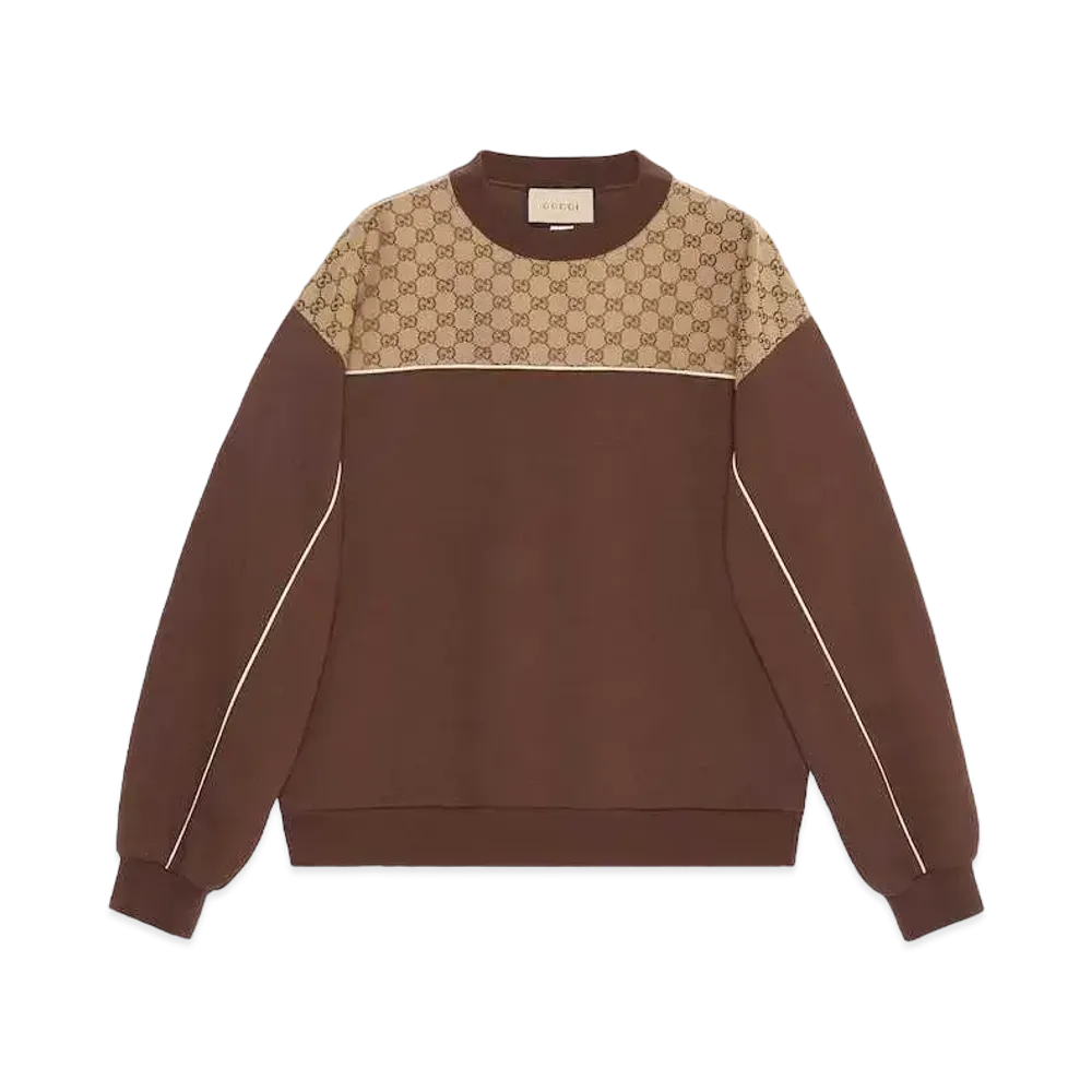 GUCCI Cotton Jersey Sweatshirt "Brown"
