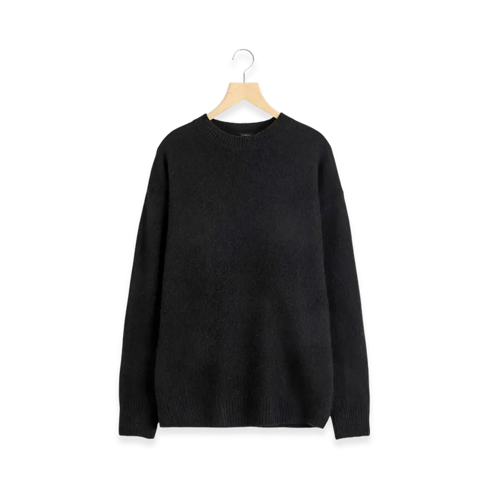 COMOLI Cashmere Garment Dyed Crew Neck Knit "Black"